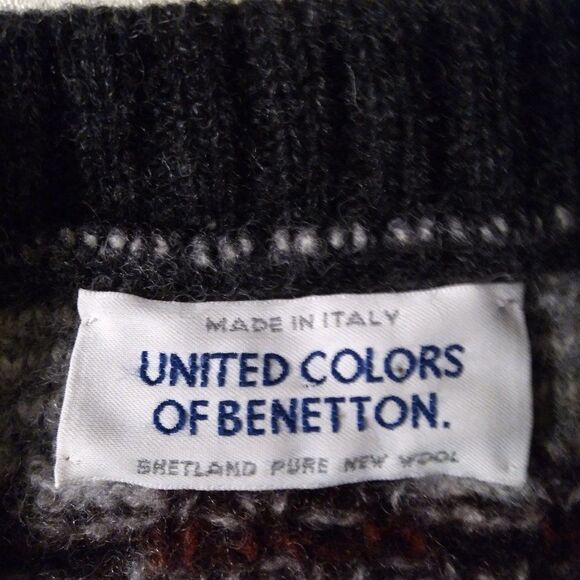 Vintage Benetton Aztec Pattern Wool Sweater - Picture 5 of 15